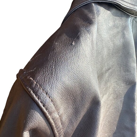 Vintage Veranesi Chocolate Brown 100% Leather Jacket Women's Mid- Length Coat Si - Picture 15 of 15